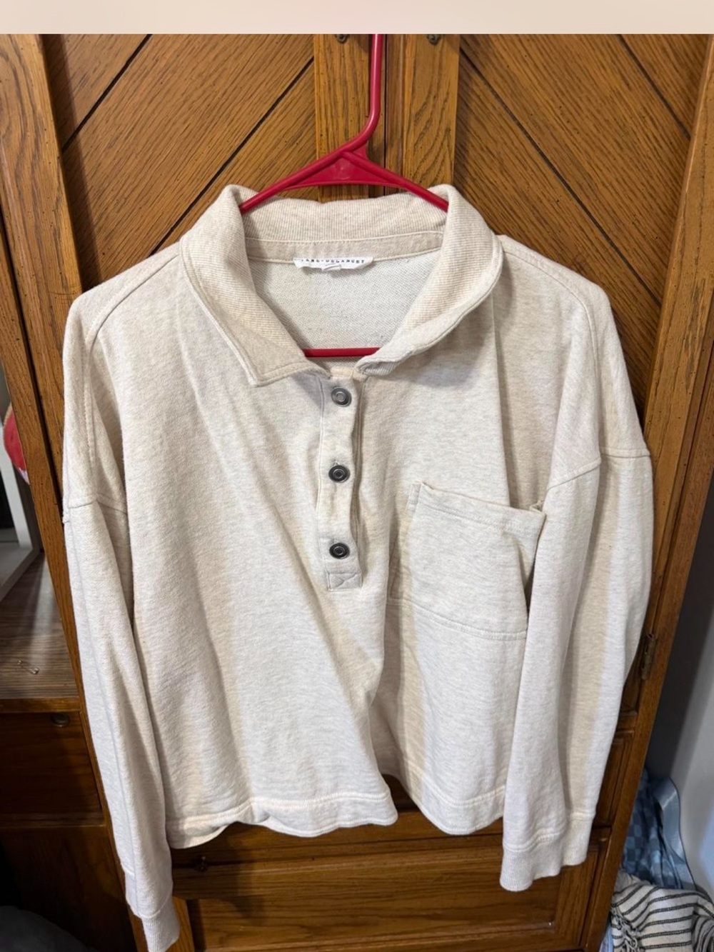 Cozy Women's Cream Henley Pullover Sweater